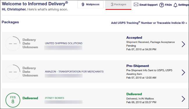 Informed Delivery - Notificaciones de correo y paquetes